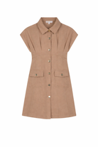 Abito per bambina Michael Kors Kids marrone con tasca applicata R30594 263 MICHAEL KORS KIDS 