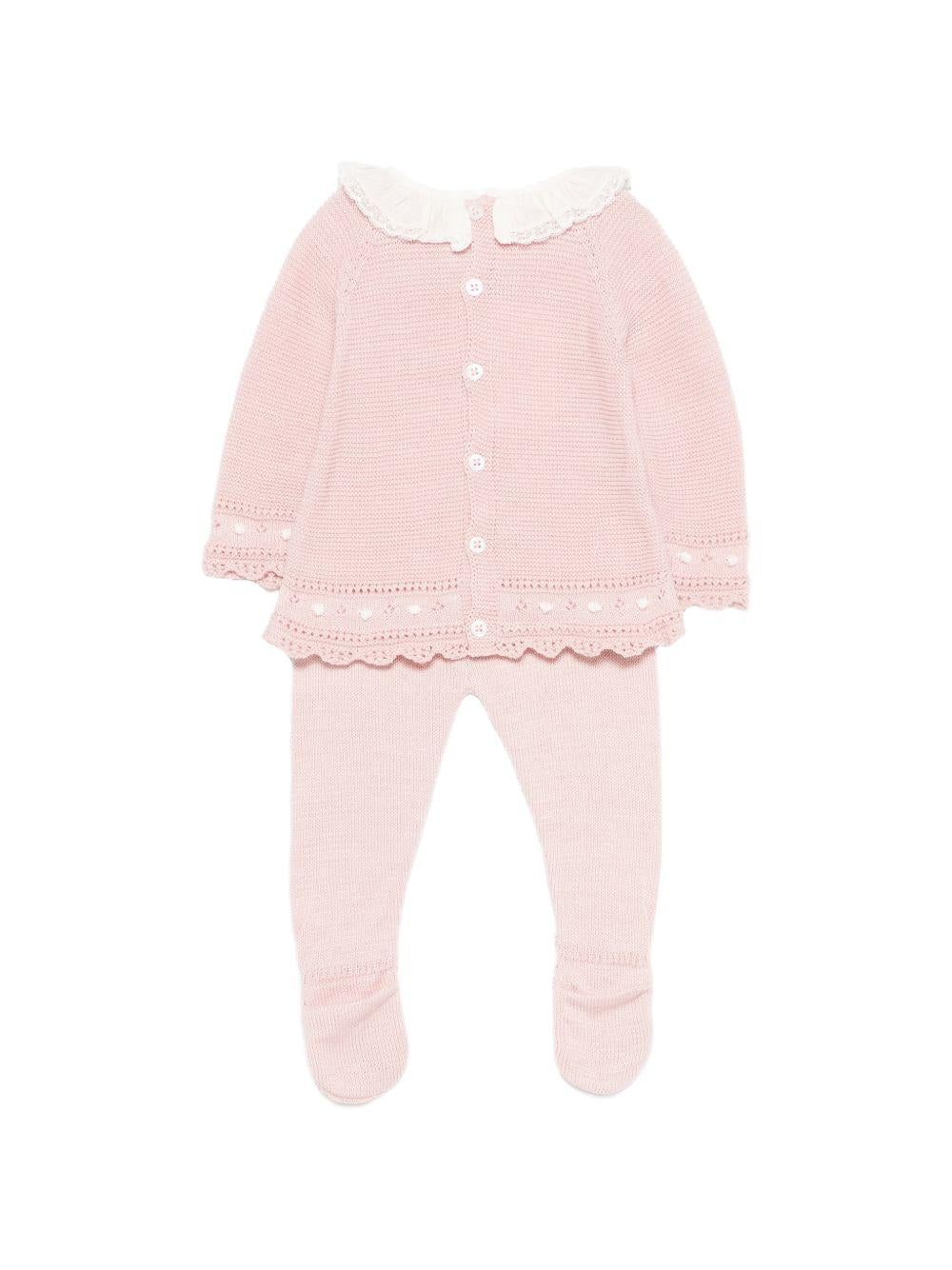 Set maglioncino e pantaloni per neonata Paz Rodriguez rosa con colletto in pizzo 103-123252 37 PaZ RODRIGUEZ 