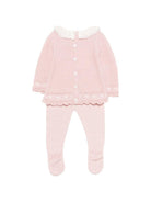 Set maglioncino e pantaloni per neonata Paz Rodriguez rosa con colletto in pizzo 103-123252 37 PaZ RODRIGUEZ 