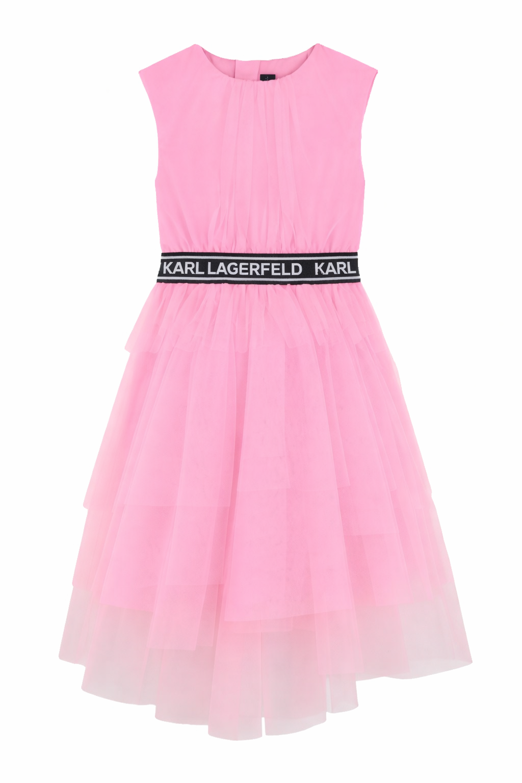 Abito per bambina Karl Lagerfeld Kids rosa con banda logo Z31147 462 KARL LAGERFELD KIDS 