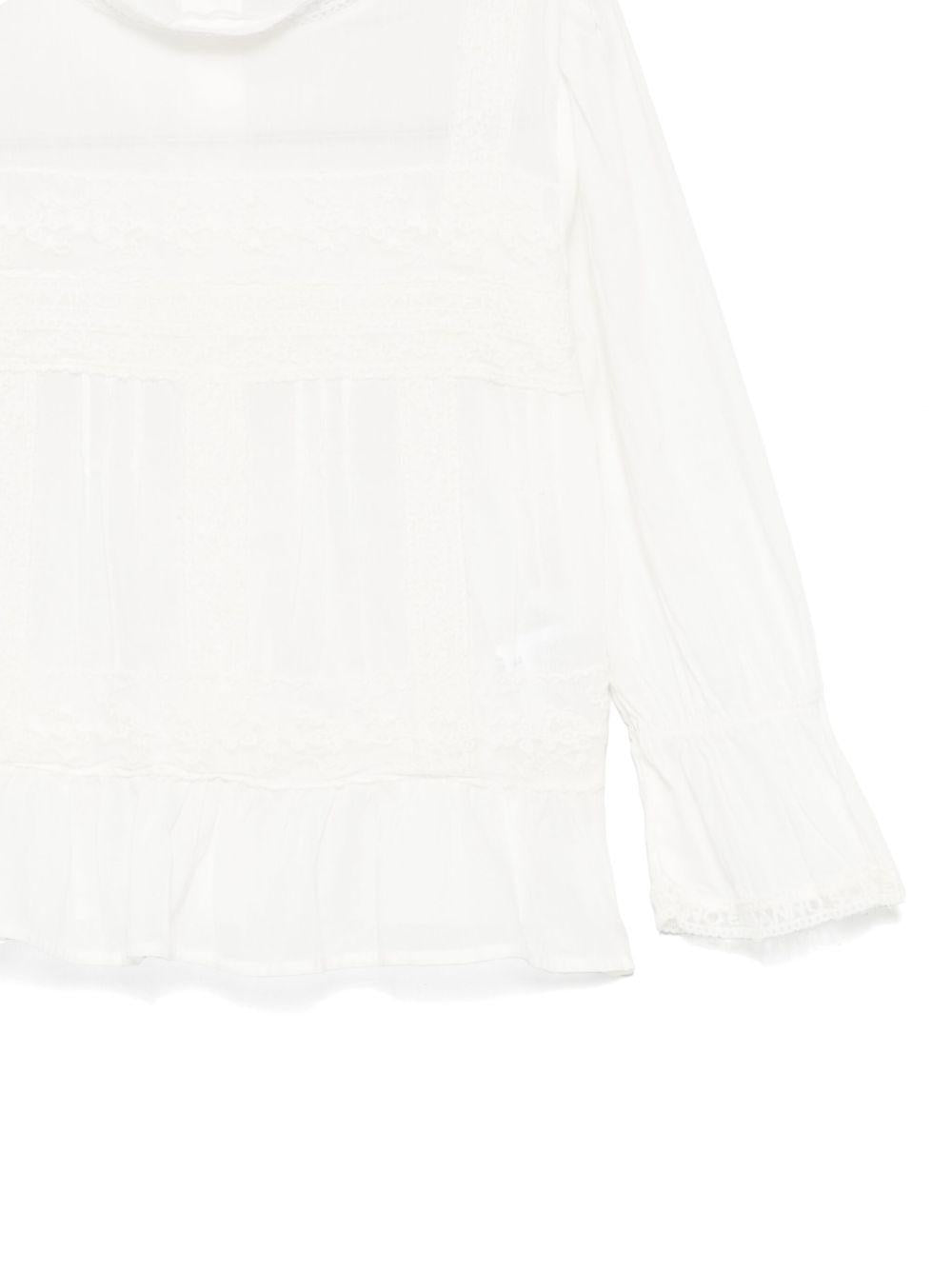Blusa per bambina Ermanno Scervino Junior bianco con ricamo SFCA032CCF019 B002 ERMANNO SCERVINO KIDS 