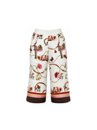 Pantaloni per bambina Monnalisa Kids bianco con stampa grafica all-over 19H401 8005 029F MONNALISA KIDS 