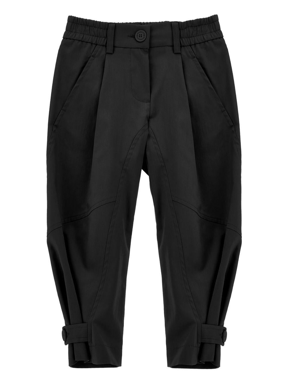 Pantaloni per bambina Monnalisa neri con vita elasticizzata 17G402 7301 0050 MONNALISA 