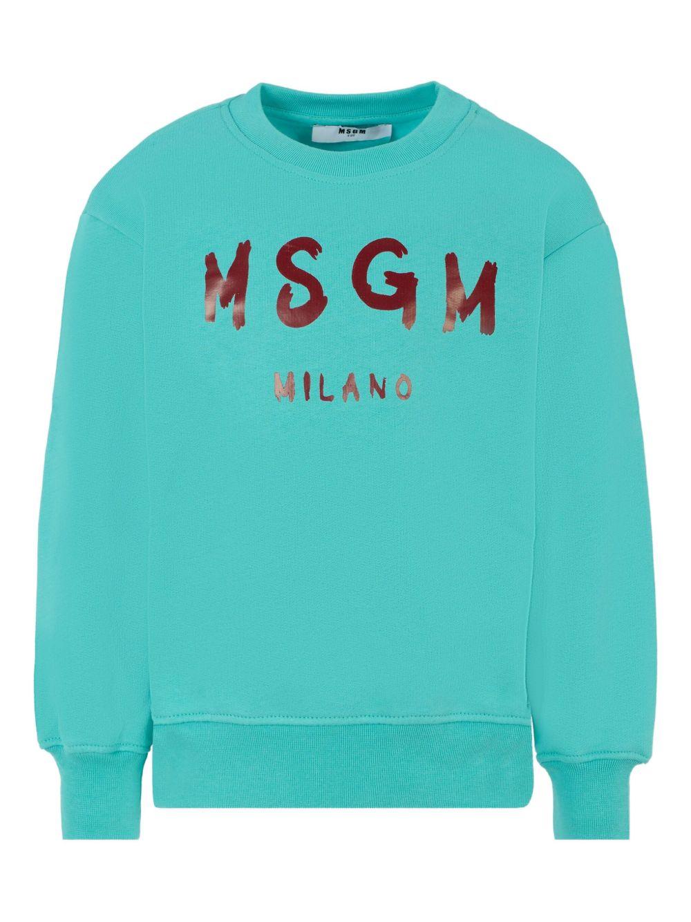 Felpa per bambino MSGM Kids azzurro con logo sul davanti F5MSJUSW018 MS037 MSGM KIDS 