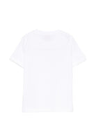 T-shirt per bambino Paul & Shark Kids bianca con logo dorato sul davanti WUM00DLAA53 10101 PAUL & SHARK KIDS 