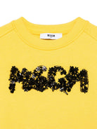 Felpa per bambina MSGM Kids gialla con applicazione logo S6MSJGSW088 MS009 MSGM KIDS 