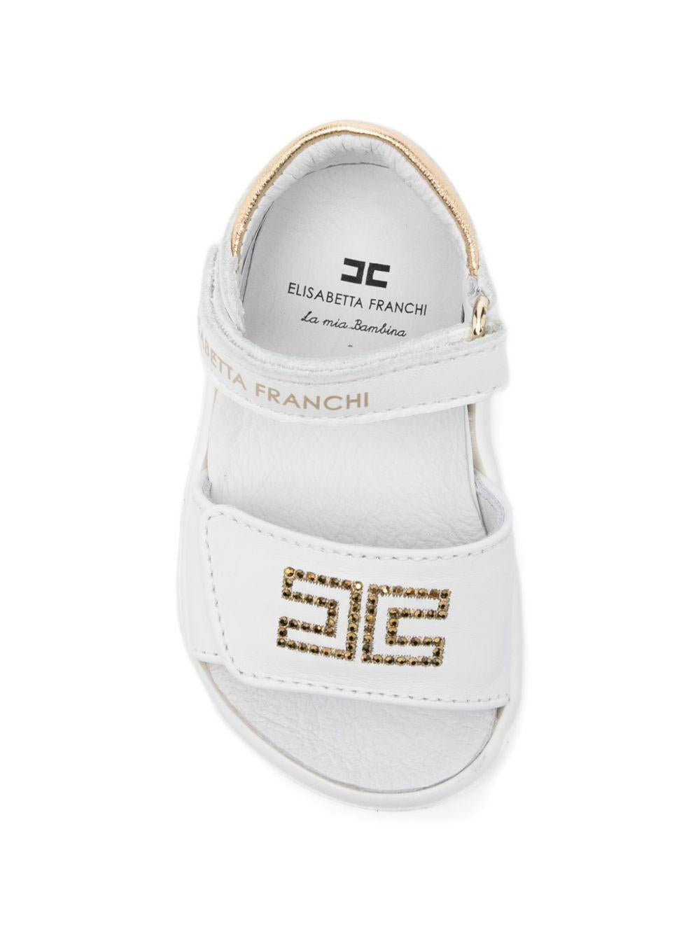 Sneakers per bambina Elisabetta Franchi La Mia Bambina bianche a strappo con logo F1A2E05410092 B093 ElISABETTA FRANCHI KIDS 