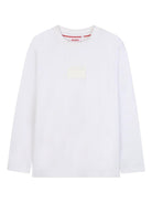 T-shirt per bambino Hugo Kids bianca con dettaglio logo stampato G00437 10P Hugo 