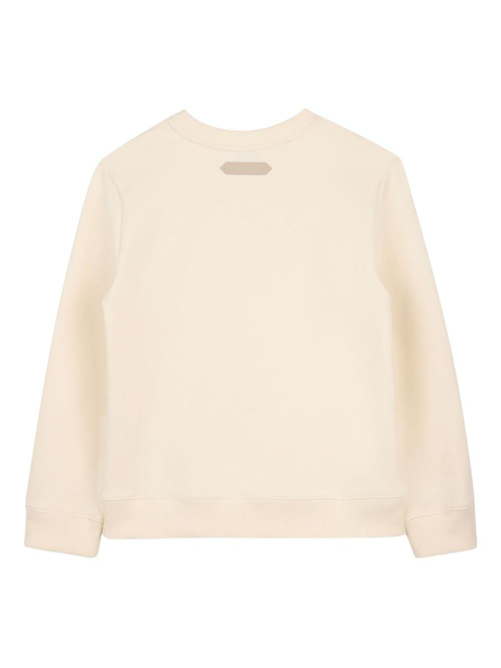 Felpa per bambino Lanvin Enfant beige con logo sul davanti N30367 519 LANVIN KIDS 