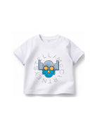 T-shirt per neonato Stella McCartney Kids bianca con stampa grafica robot sul davanti TZ8301 Z3931 100 STELLA McCARTNEY KIDS 