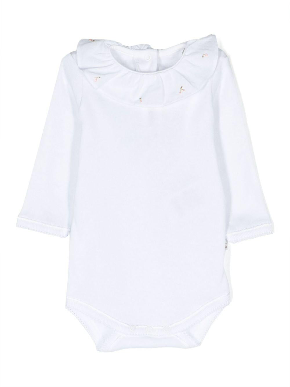 Body per neonata Bonpoint bianco con ricamo ciliegie sul colletto PEXUNKN0701 101 BONPOINT KIDS 