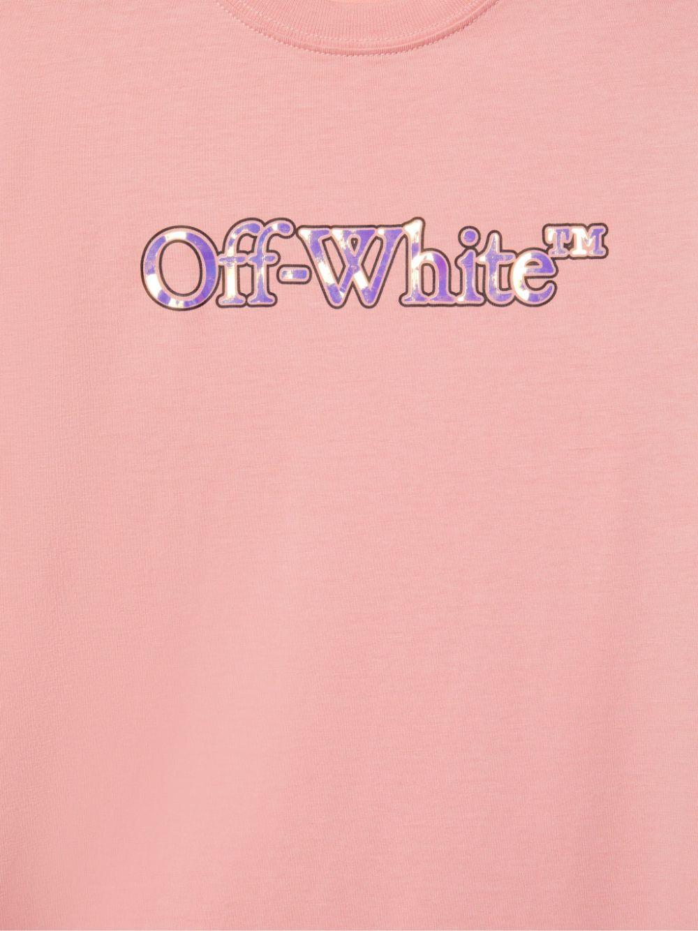 Abito Big Bookish per bambina Off-White Kids rosa con orlo dritto OGDB030S25JER001 3072 OFF WHITE KIDS 