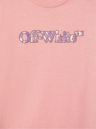 Abito Big Bookish per bambina Off-White Kids rosa con orlo dritto OGDB030S25JER001 3072 OFF WHITE KIDS 