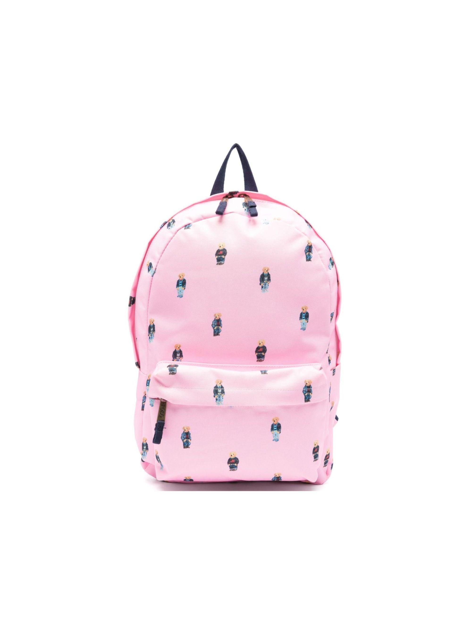 Zaino per bambina Polo Ralph Lauren Kids rosa con stampa Polo Bear 9AR016 ADG Ralph Lauren kids 