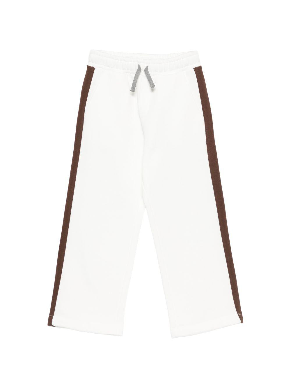Pantaloni per bambino Eleventy Kids bianco con dettaglio righe sui lati EZ6I60 Z3999 101MA ELEVENTY KIDS 