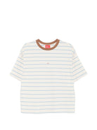 T-shirt da donna Merci beige con motivo a righe orizzontali MAM032R VAR.2 MERCI 