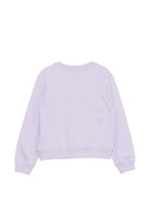 Felpa per bambina Moschino Kids viola con stampa orsetto sul davanti HLF02MLDA00 51683 MOSCHINO KIDS 
