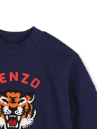 Felpa per bambino Kenzo Kids blu con dettaglio logo sul davanti K61798 84N KENZO KIDS 