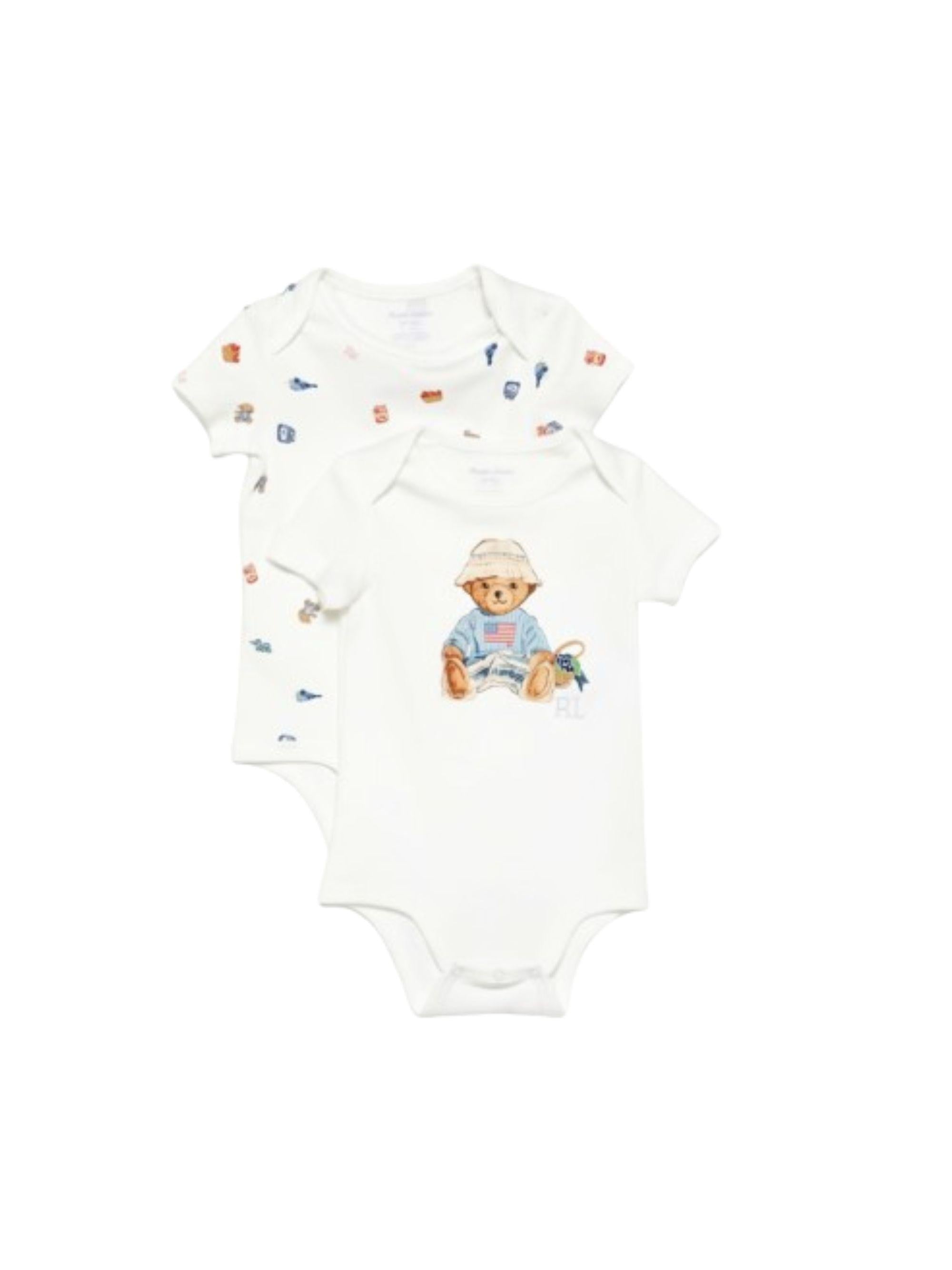 Set due tutine per neonato Polo Ralph Lauren Kids bianche con stampa orsetto 310A12847 001 Ralph Lauren kids 