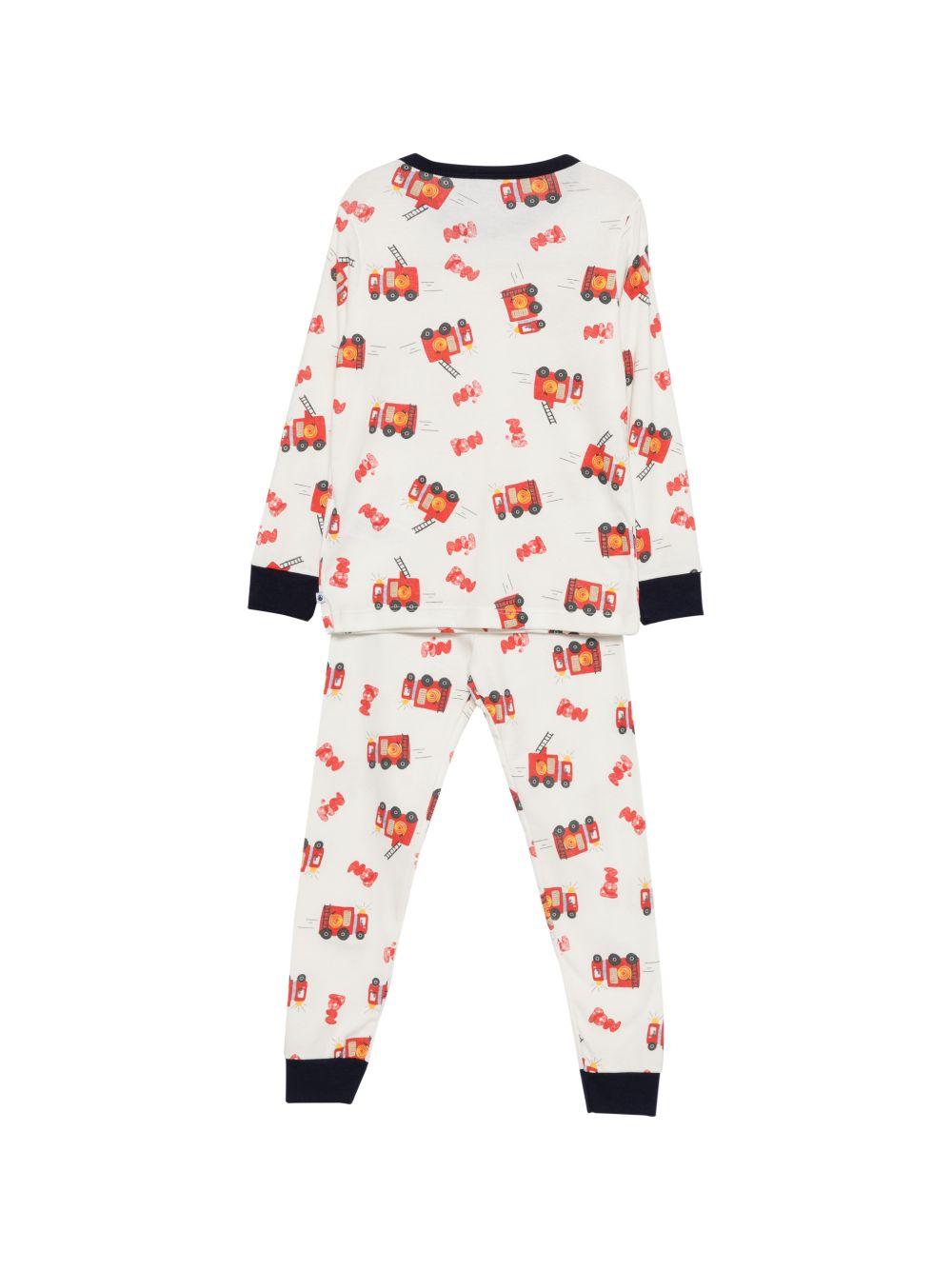 Pigiama per bambino Petit Bateau Kids bianco con stampa grafica camion dei pompieri A0GA4 01 PETIT BATEAU KIDS 