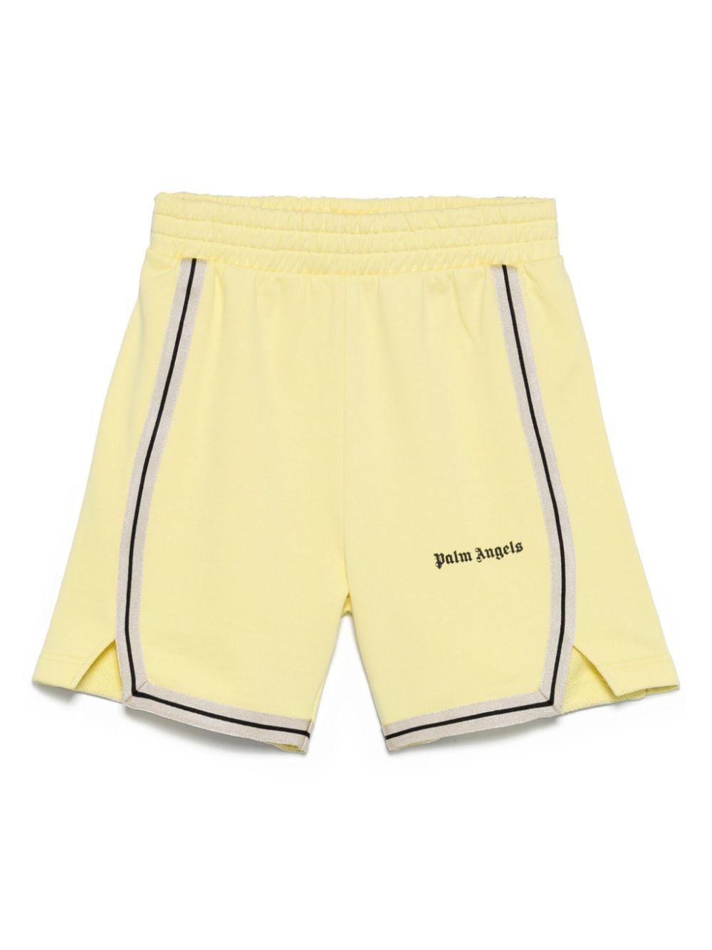 Shorts sportivi con stampa per bambino Palm Angels Kids giallo con spacchetti laterali PBCI007S25FLE001 1910 PALM ANGELS KIDS 