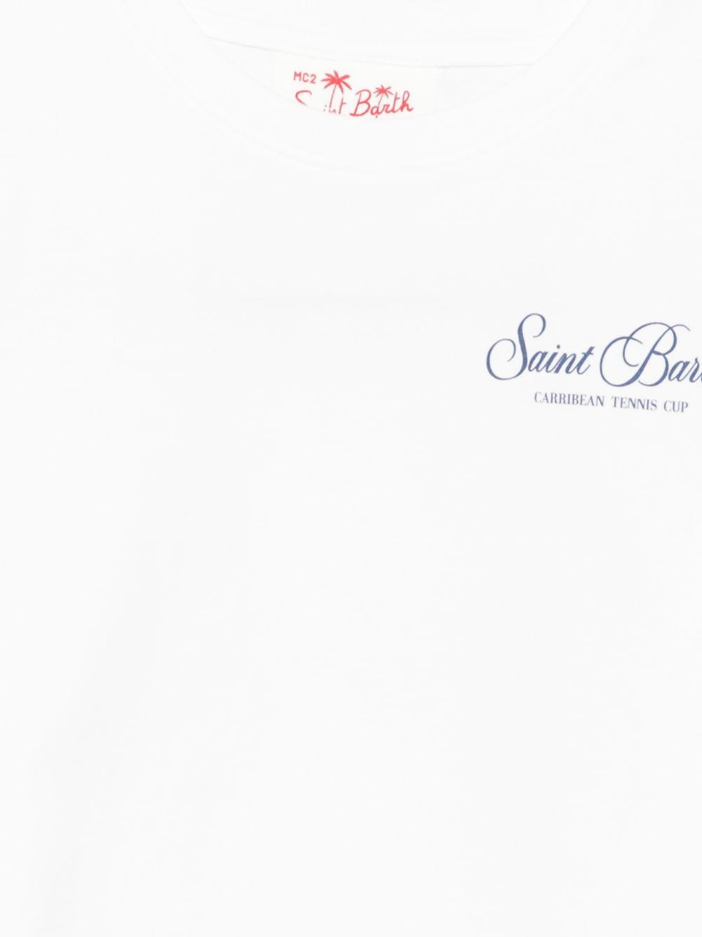 T-shirt per bambino MC2 Saint Barth Kids bianca con stampa logo PRL0001 00931L MC2 ST. BARTH KIDS 