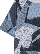 T-shirt per bambino Emporio Armani Kids blu con stampa monogramma all-over EB001655 AF28513 F8266 EMPORIO ARMANI KIDS 