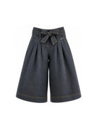 Pantaloni per bambina Monnalisa Kids grigi con dettagli plissettati 17H400 8208 032F MONNALISA KIDS 