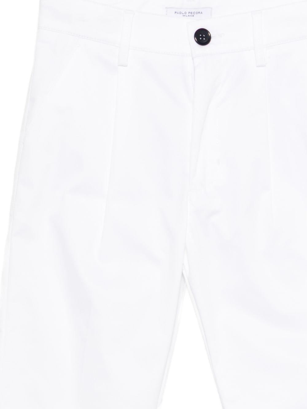 Pantaloni per bambino Paolo Pecora Kids bianco con pieghe frontali PP4312 BIANCO PAOLO PECORA KIDS 
