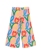 Pantalone per bambina Stella McCartney Kids rosa con stampa floreale TY6C50 Z3437 509MC STELLA McCARTNEY KIDS 