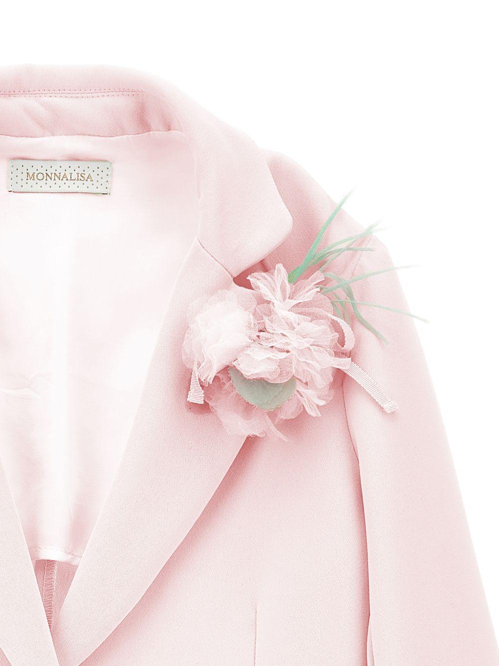 Blazer per bambina Monnalisa rosa con applicazione fiore 71G103 7303 0091 MONNALISA KIDS 