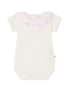 Tutina per neonata Bonpoint bianca con colletto con ruches S06NUNK00005 002 BONPOINT KIDS 