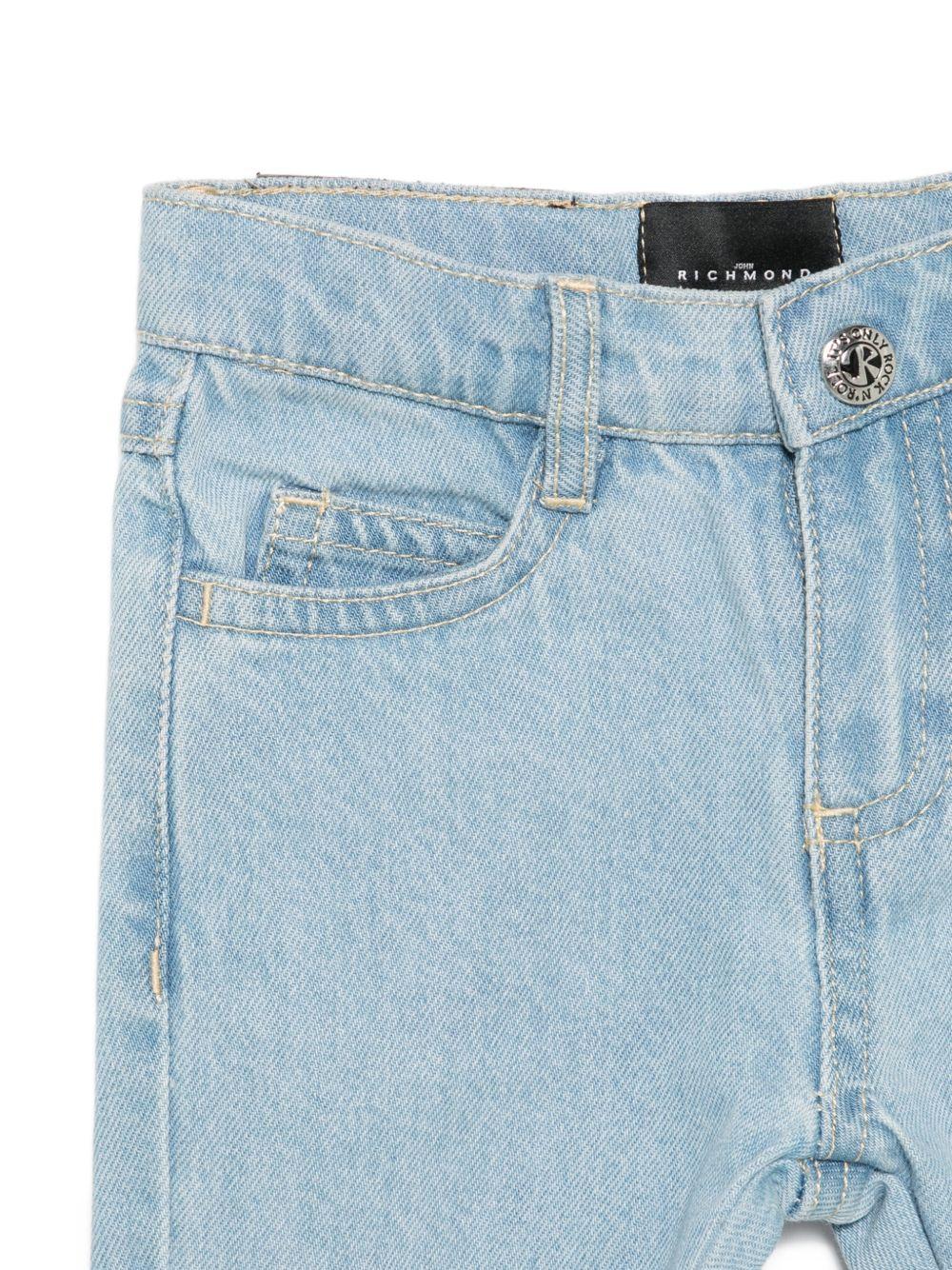 Pantaloni per neonato John Richmond Junior in denim con ricamo logo sul retro RIP26024JE DENIM BLUE LIGHT JOHN RICHMOND KIDS 