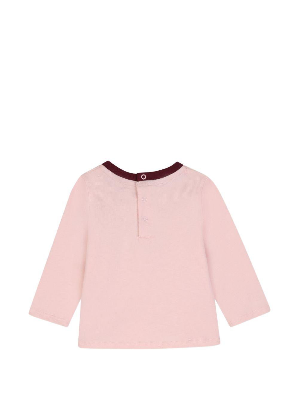 T-shirt per neonata Chloé Kids rosa con dettaglio logo sul davanti C21362 461 CHLOE' KIDS 