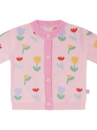 Cardigan per neonata Stella McCartney Kids rosa con ricamo fiori TY9130 Z2423 51Z STELLA McCARTNEY KIDS 