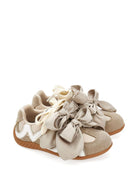 Sneakers per bambina Monnalisa Kids beige con dettaglio fiocchi sul davanti 8CH000 8774 0003 MONNALISA KIDS 