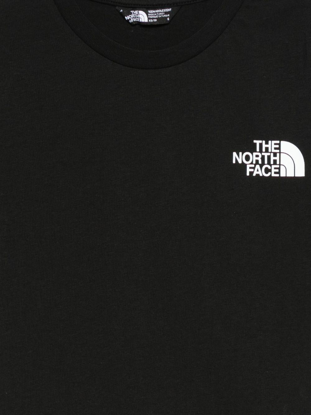 T-shirt per bambini The North Face Kids nera con logo sul petto NF0A8EFN JK31 THE NORTH FACE KIDS 