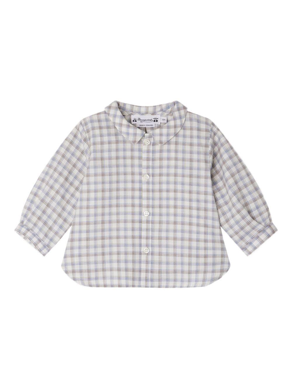 Camicia per neonato Bonpoint bianco con motivo a quadri W05YSHW00003 374C BONPOINT 