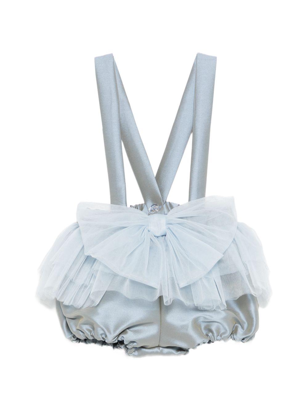 Shorts per neonata A'lapage azzurro con dettaglio fiocco sul davanti AL73B CELESTE A'LAPAGE KIDS 