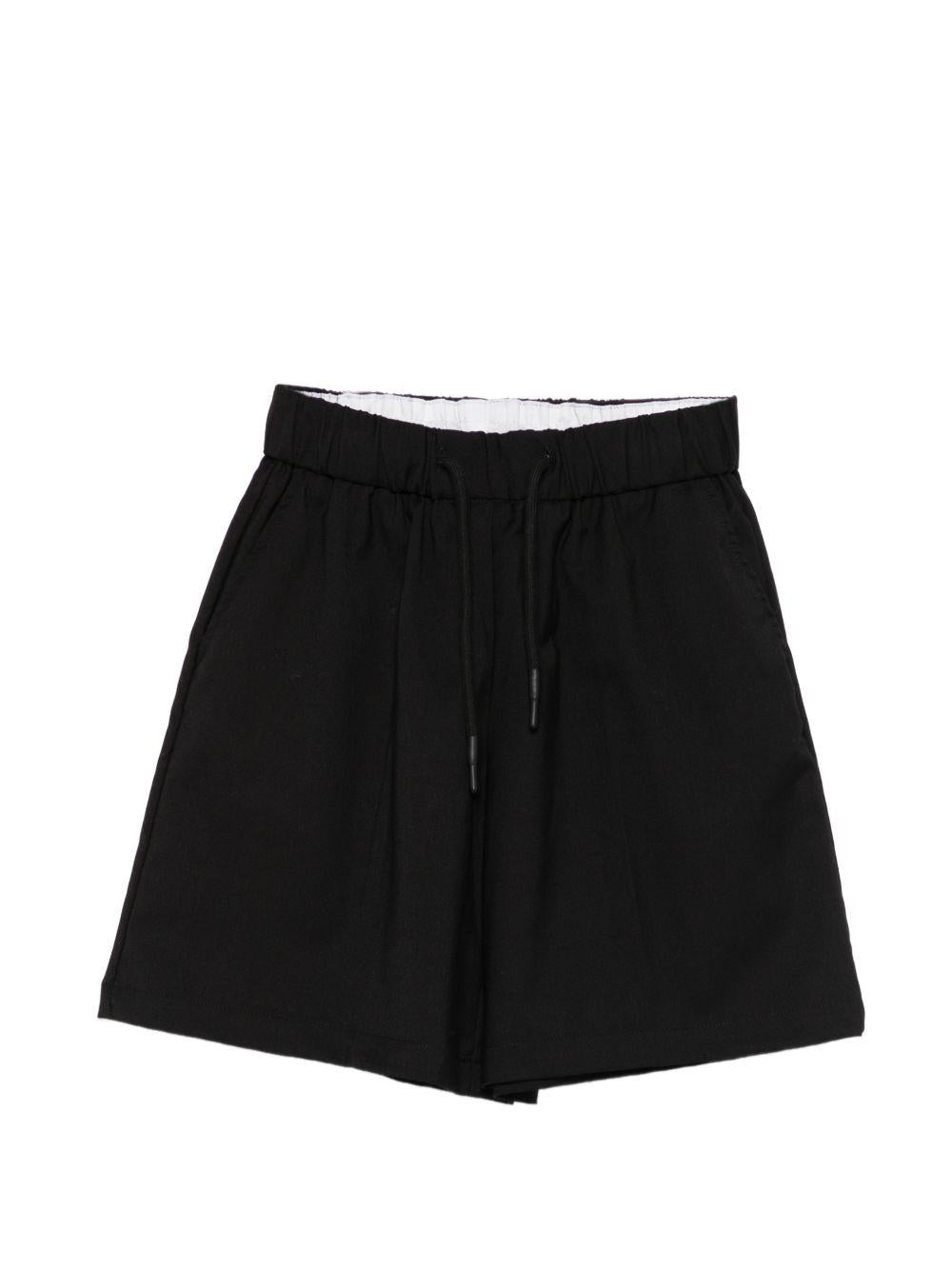 Shorts per bambino John Richmond Junior neri con tappa con logo sul retro RBP26242BE BLACK JOHN RICHMOND KIDS 