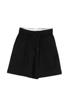 Shorts per bambino John Richmond Junior neri con tappa con logo sul retro RBP26242BE BLACK JOHN RICHMOND KIDS 