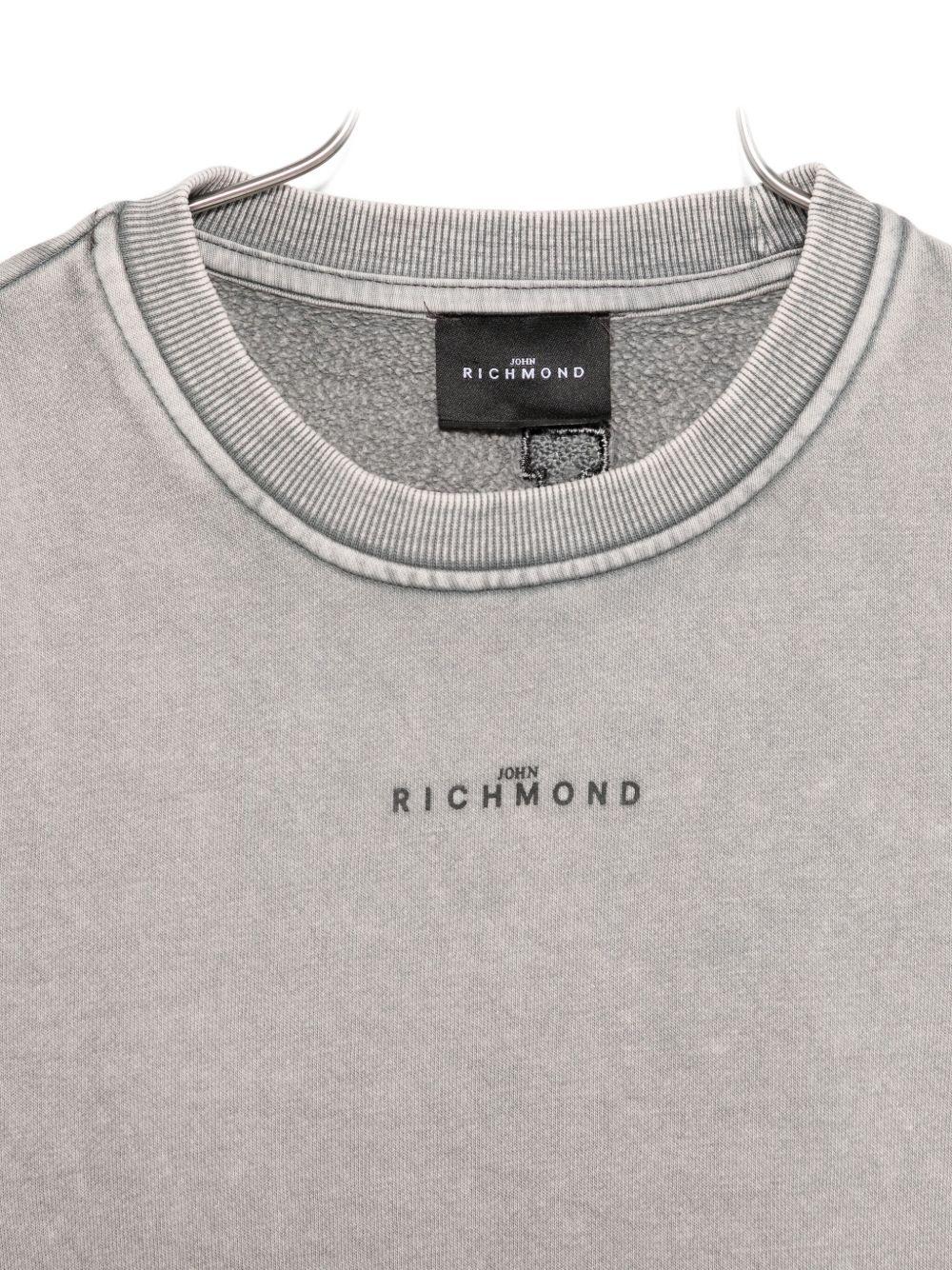 Felpa per bambino John Richmond Junior grigia con stampa logo RBA25122FE GREY STEEL JOHN RICHMOND JUNIOR 