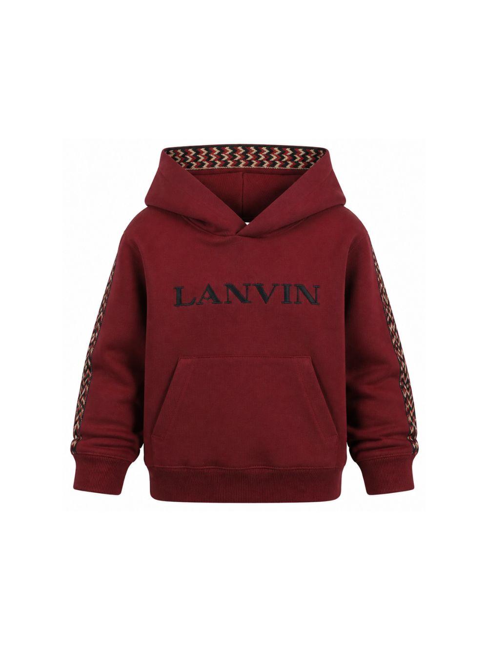 Felpa per bambino Lanvin Enfant bordeaux con ricamo logo N30423 955 LANVIN KIDS 