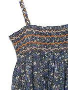 Abito con stampa a fiori per bambina Bonpoint blu con taglio svasato S05GDRW00059 577 BONPOINT KIDS 