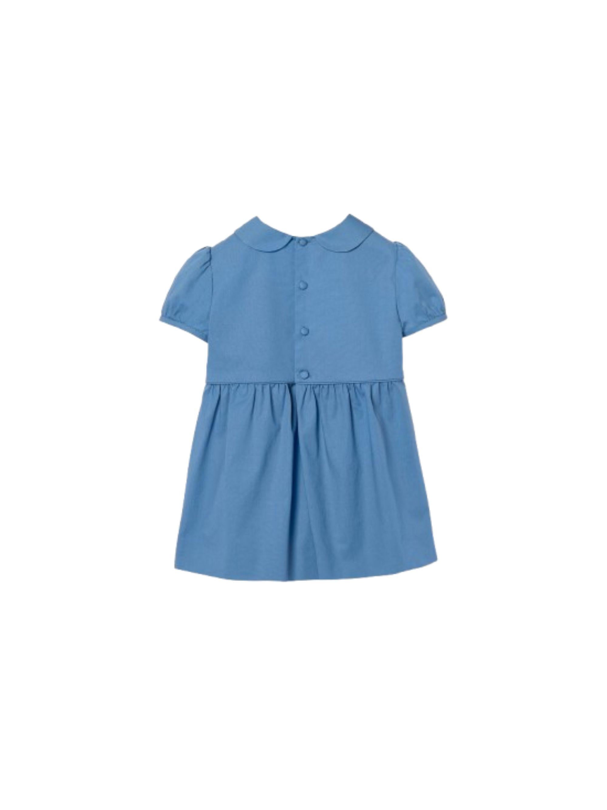 Abito per neonata Gucci Kids azzurro con colletto alla Peter Pan 856521ZB365 4131 GUCCI KIDS 