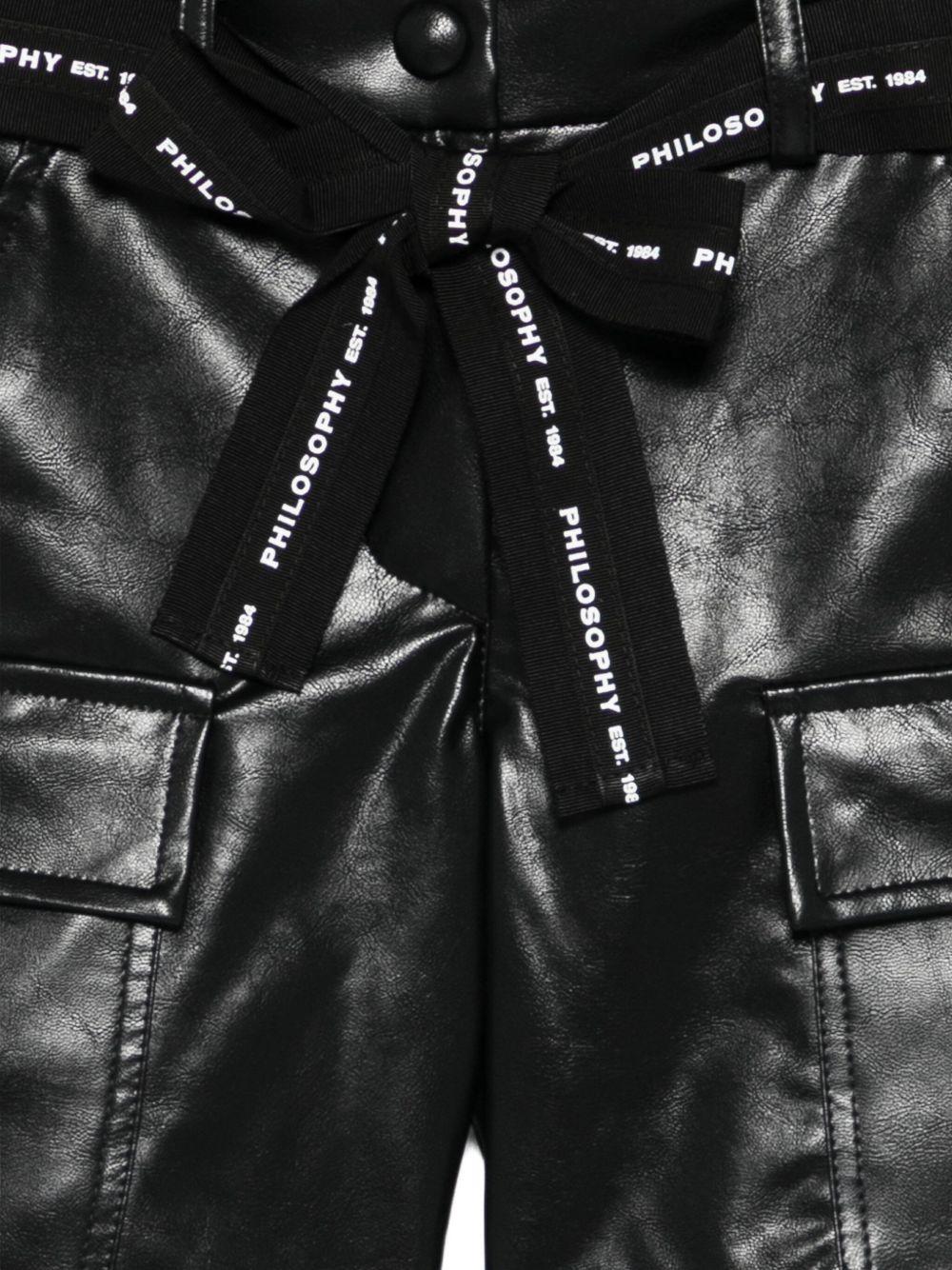 Shorts per bambina Philosophy Di Lorenzo Serafini Kids nero con cintura I1F409 6404 P050 PHILOSOPHY 
