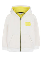 Felpa per bambino The Marc Jacobs Kids bianca con cappuccio a contrasto W60776 N05 THE MARC JACOBS KIDS 