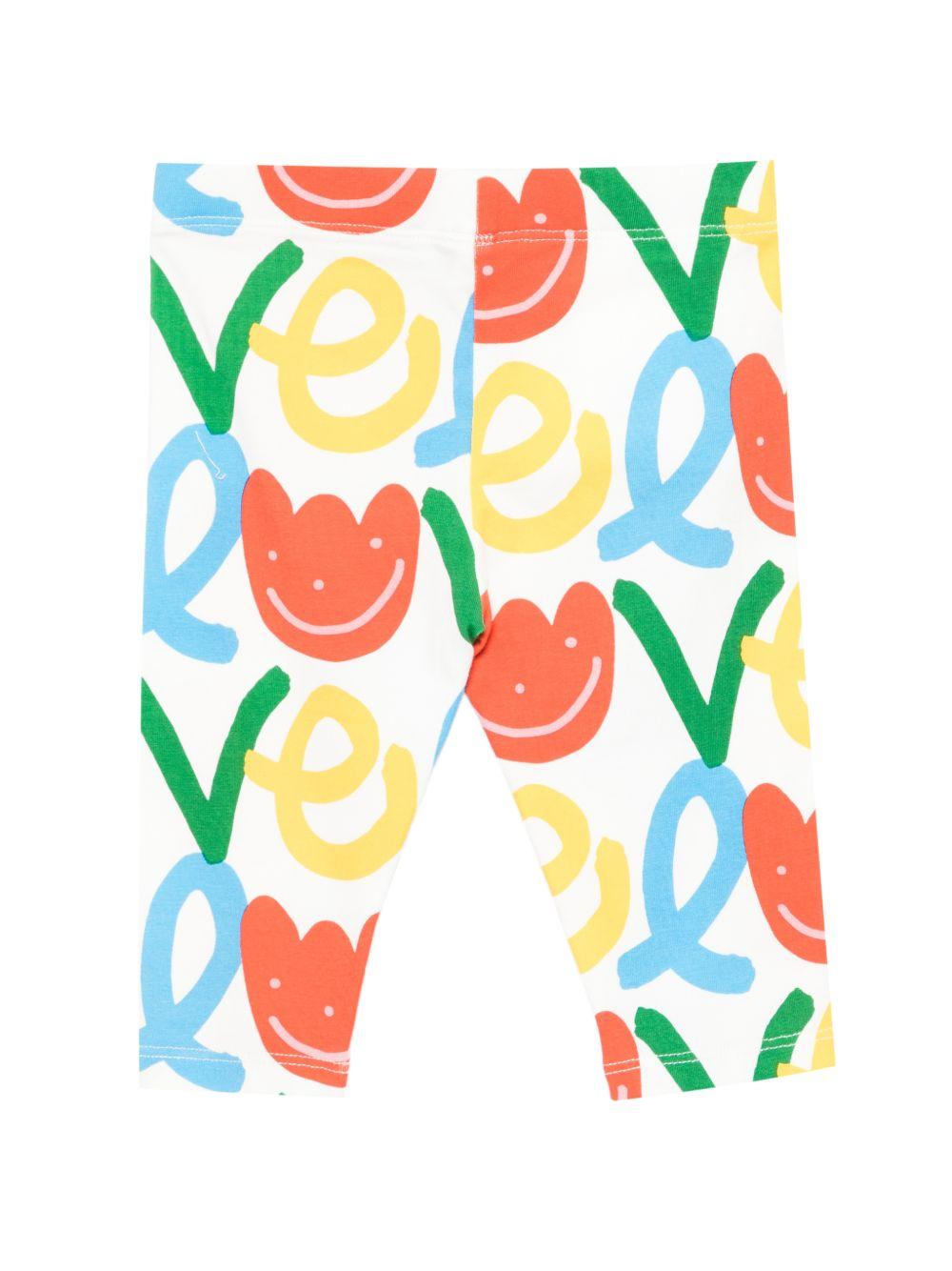 Leggins per neonata Stella McCarteney Kids bianchi con stampa floreale all-over TY6130 Z3561 101MC STELLA McCARTNEY KIDS 