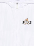 Giubbino per bambini Moschino Kids bianca con stampa Teddy Bear sul davanti HUS05KL3A39 10101 MOSCHINO KIDS 