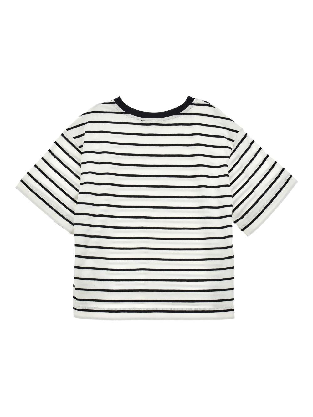 T-shirt per bambina Philosophy di Lorenzo Serafini Kids bianca con design a righe I1G602 7215 0150 PHILOSOPHY KIDS 